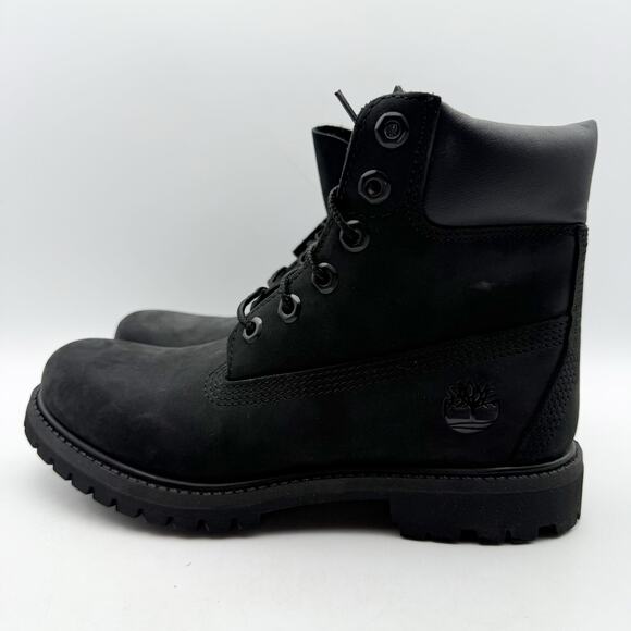 Timberland Premium Womens 6" Ankle Boots US 6.5 Black Nubuck Leather WP NIB - Picture 9 of 13
